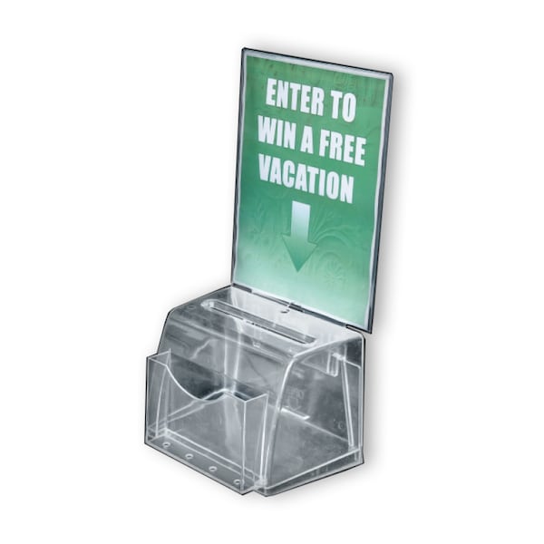 Clear Medium Molded Lottery Box W/ Pocket